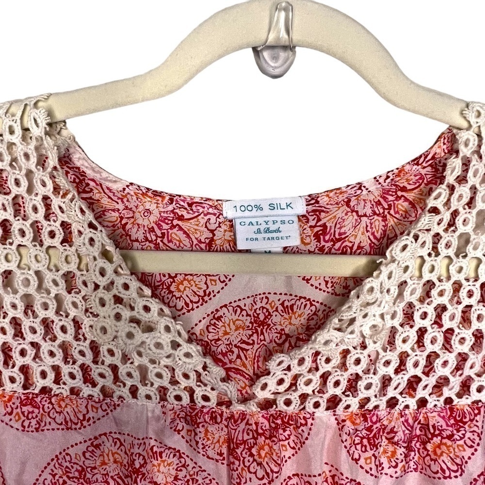 Calypso St Barth for Target 100% Silk Blouse Size Medium - Picture 4 of 8